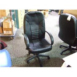 Black Leather Hi Back Executive Tilter Chair