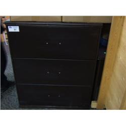 Brazilian Walnut 3 Drawer Lateral File Cabinet