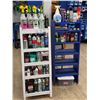 Image 1 : LOT DE PRODUITS ASSORTIS A/ 2 ÉTAGÈRES EN BOIS