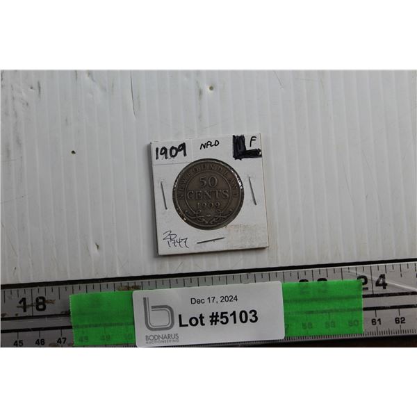 1909 Newfoundland 50 Cents Coin
