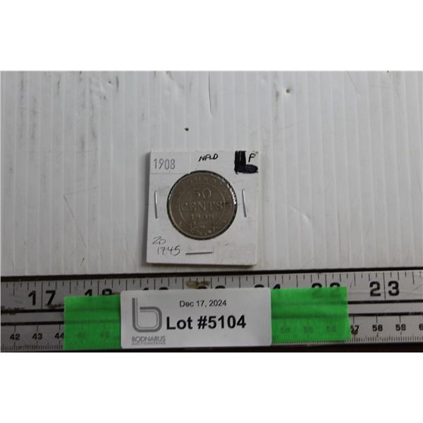 1908 Newfoundland 50 Cents Coin