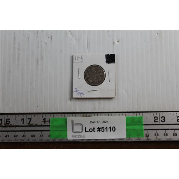 1910 Canadian 25 Cents Coin