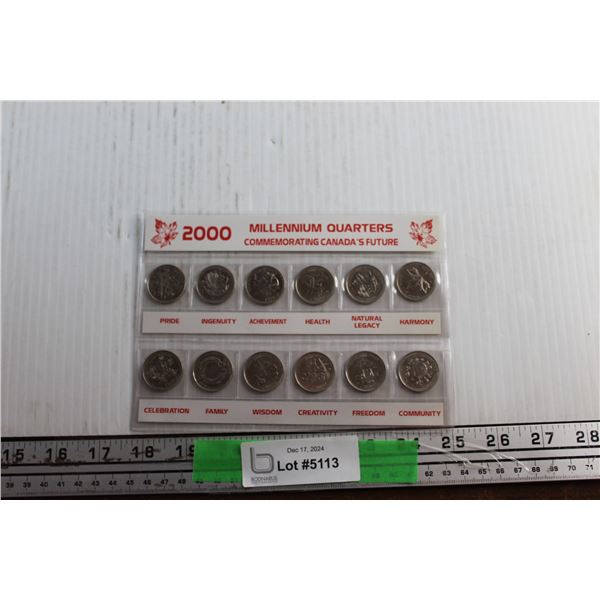 2000 Millennium Canadian Quarter Coins