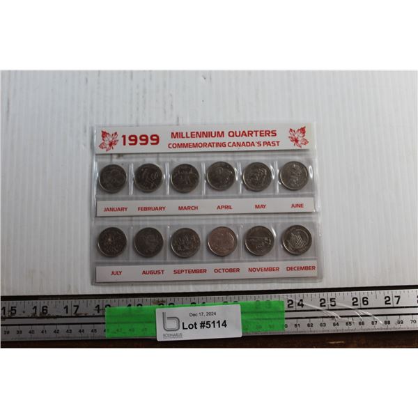 1999 Millennium Canadian Quarter Coins
