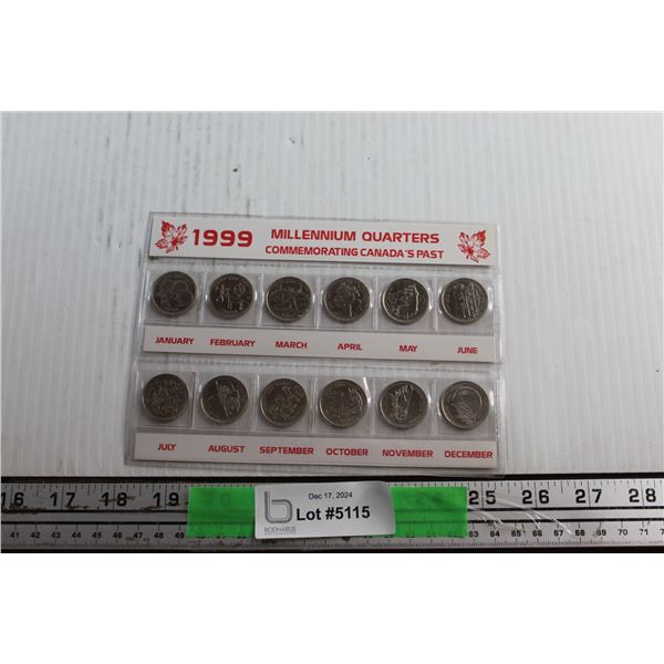 1999 Millennium Canadian Quarter Coins