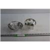 Image 1 : Sterling Silver Overlay Divided Glass Bowl and Candy Dish