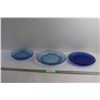 Image 1 : (8) Blue Glass Plates (Two Made in Brazil)