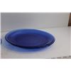 Image 4 : (8) Blue Glass Plates (Two Made in Brazil)