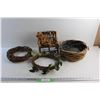 Image 1 : Wreaths, Basket and Wooden Decor