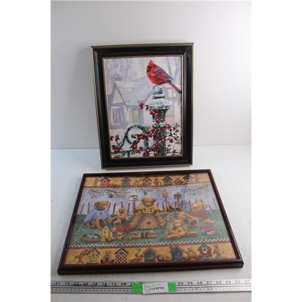 (2) Framed Modern Art Prints 20'' x 16''