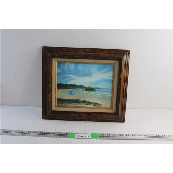 Framed Lake View Art Painting by W.C Cory 15'' x 13'' from the late president of hard of hearing soc