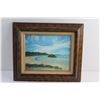 Image 2 : Framed Lake View Art Painting by W.C Cory 15'' x 13'' from the late president of hard of hearing soc