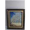 Image 2 : Framed Winter Forest Art Painting by W.C Cory 16'' x 14'' -from the late president of hard of hearin