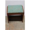 Image 2 : *Vintage Wooden Cushioned Stool, 18.5'' x 12.5'' x 18''