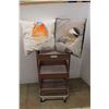 Image 1 : *3 Tier Office Supply Cart, 30.5'' Tall w/ (2) Bird Couch Pillows, Both 13.5'' x 16.5''