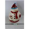 Image 1 : Christmas Themed Ceramic Snowman Drink Dispenser- 16'' Tall