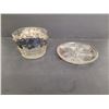 Image 1 : Silver Overlay Glass Bowl & Divided Dish