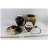 Image 1 : Christmas Decor, (2) Vases, Candle holder