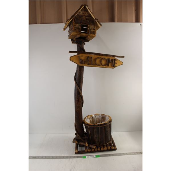 * Welcome Sign Birdhouse Décor Item - 42.5 Tall