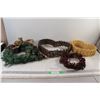 Image 1 : Wicker Basket, (2) Wreaths