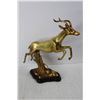 Image 2 : Brass Gazelle Ornament On Stand- 13'' Tall