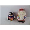 Image 2 : (2) Ceramic Christmas Themed Cookie Jars, Santa Claus, Snowman, Tallest Is 8'' Tall