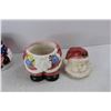 Image 4 : (2) Ceramic Christmas Themed Cookie Jars, Santa Claus, Snowman, Tallest Is 8'' Tall