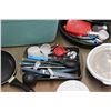 Image 5 : *Large Plastic Tote, Ceramic Plates, Kitchen Supplies - Knives, Cutlery & Measuring Cups, Bowls an