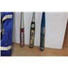 Image 4 : Bauer Hockey Glove and (3) Baseball Bats with Bat Bag