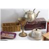 Image 8 : Storage Tins, Cupcake Tray, Rolling Trays, Copper Goblet, Metal Tea Pot and Misc.