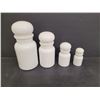 Image 2 : (4) Milk Glass Apothecary Jars Made in Belgium