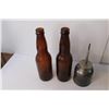 Image 4 : Oiler Tin, (2) Vintage Beer Bottles, (2) Novelty Ceramic  Beer Mugs