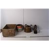 Image 1 : Vintage Tin, Wood Crate, Misc.