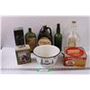 Image 1 : Alaska Enamel Pot, Crisco Oil Glass Jar, Crisp Egg Rolls Tin, Various Other Glass Jars & Tins in Wal