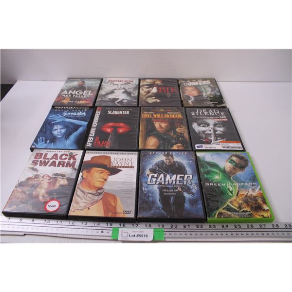 (12) DVDS: John Wayne, Green Lantern, Gothika, Angel, Black Swarm, Misc.