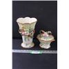 Image 1 : (2) Fitz & Floyd Ceramic Vase & Jar (Has Damage as Pictured)