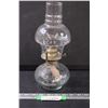 Image 1 : Hobnail Clear Glass Kerosene Lamp - 12" Tall