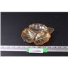 Image 1 : Carnival Glass Marigold Clover Dish - 7" Long