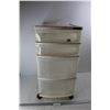 Image 1 : Plastic 4 Drawered Organizer w/ Wheels- 13'' x 16.5'' x 27''