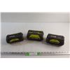 Image 1 : (3) Ryobi 40V Lithium Batteries - As Is