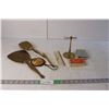Image 1 : Vintage Toiletry Set- (2) Mirrors, Brush, (2) Combs, Misc.
