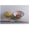 Image 1 : Ceramic Covered Dish and Enamel Bowl