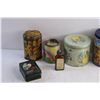 Image 3 : (5) Storage Tins and Vintage Medicine Bottle