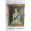 Image 1 : Framed Queen Elizabeth II Portrait Print 31'' x 24'' - Damaged Frame