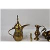 Image 2 : Brass Teapot, (2) Brass Swan Dishes,