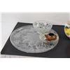 Image 4 : Glass Platter, Donkey Candle Holder, Red Glass Tray,