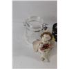 Image 4 : (2) Candy Tins, Plastic Jar, Ceramic Angel, Cross, (2)Coat hangers