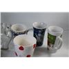 Image 4 : (3) Christmas Mugs, Planter, (2) Jars, Vase, Candle, Misc.