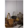 Image 3 : (2) Baskets, Wreath, Christmas Ornaments, Misc.