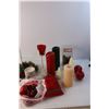Image 2 : Christmas Lot- Candles, Miniature Wreaths, Misc.